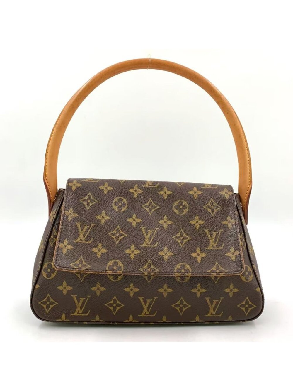 Louis Vuitton Mini Looping Monogram Leather Brown Handbag Gold